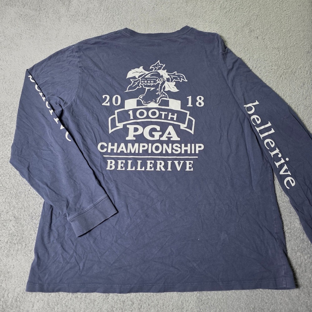 Vineyard Vines Mens XL LS T-Shirt Blue 100th PGA Championship Bellerive 2018